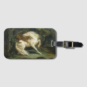 Horse Attacked by a Lion (by Théodore Géricault) Luggage Tag