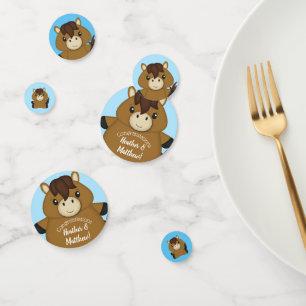 Horse Baby Shower Blue Boy Confetti