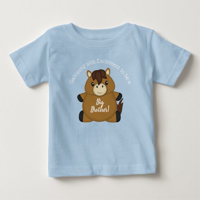 Horse Baby Shower Blue Boy T-Shirt (Front)