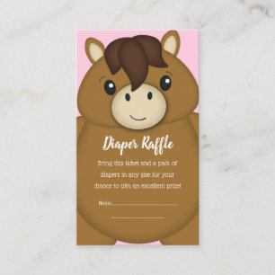 Horse Baby Shower Diaper Raffle Enclosure Card