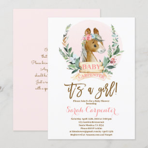 Horse Baby Shower girl Invitation