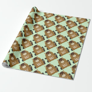 Horse Baby Shower Green Wrapping Paper