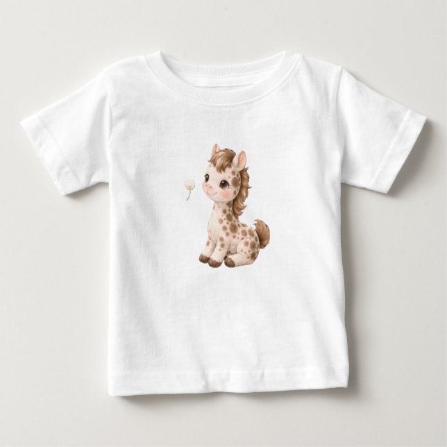 Horse Baby T-Shirt – Cute Spotted & Striped Babies (Front)