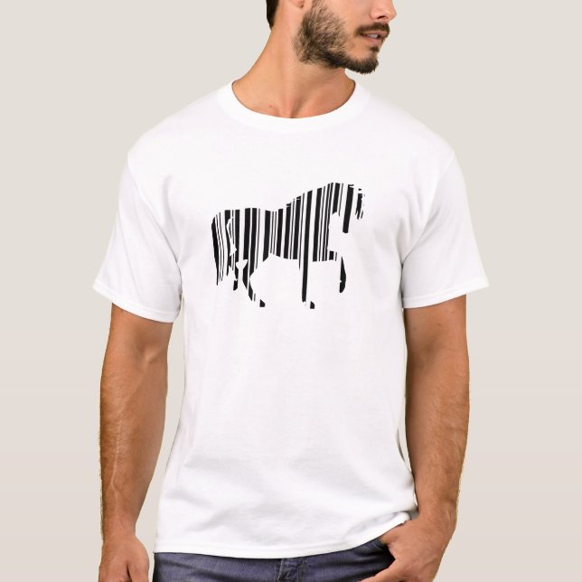 HORSE BAR CODE Zebra Barcode Pattern Design T-Shirt (Front)