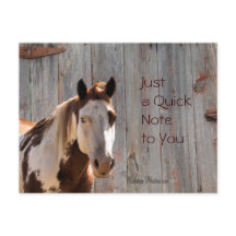 Horse & Barnwood Postcard- cutomize