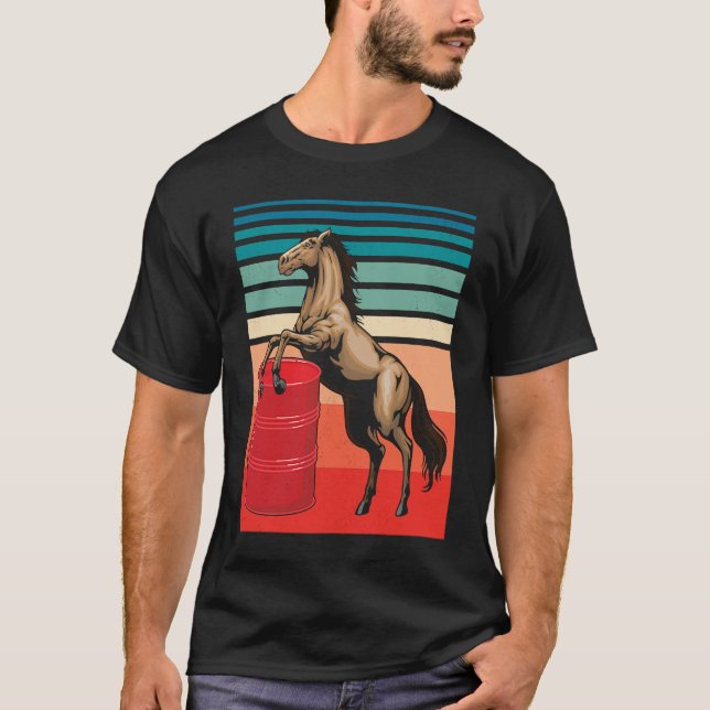 Horse Barrel Racing Equestrian Derby Horse Race T-Shirt (Front)