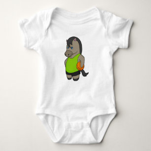 Horse Basketball player Basketball Baby Bodysuit