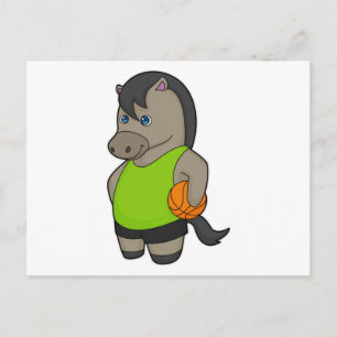 Horse Basketball player Basketball Postcard
