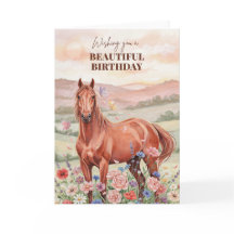 Horse Birthday Card for Women