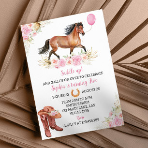 Horse Birthday Invitation Cowgirl