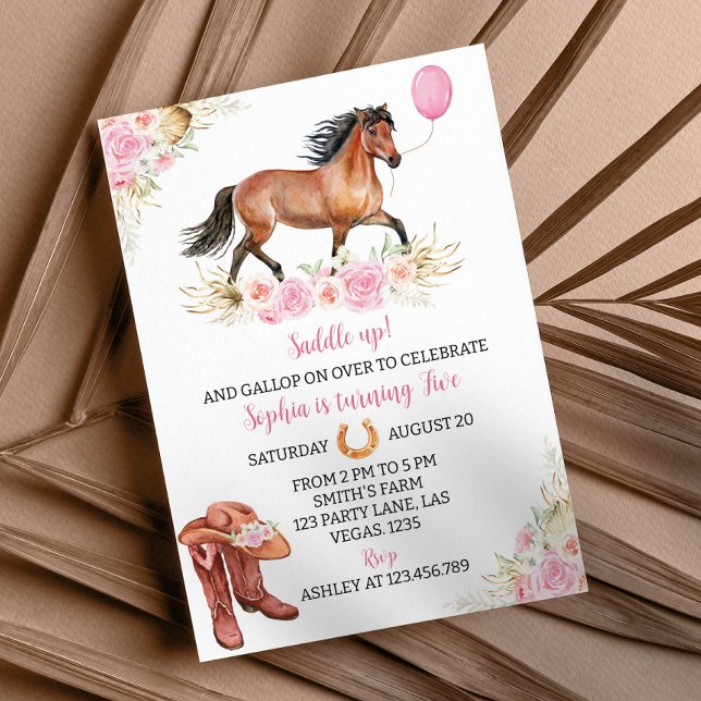 Horse Birthday Invitation Cowgirl (Creator Uploaded)