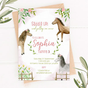Horse Birthday invitation, Cowgirl invite 