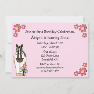 Horse Birthday Invitation for Girls