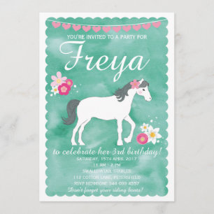 Horse Birthday Invitation, Pony Party Invitation