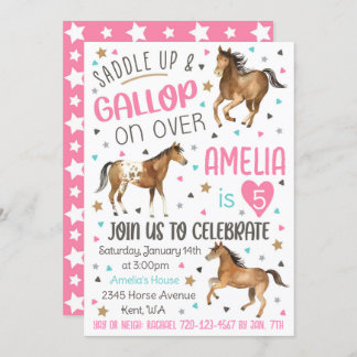 Horse Birthday Invitation, Saddle Up Invitation