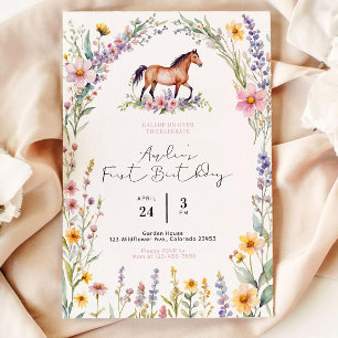 Horse Birthday Invitation Template,Editable Gallop