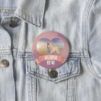 Horse Birthday Party 7.5 Cm Round Badge