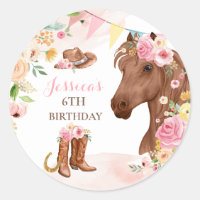 Horse Birthday Party Cowgirl Pink Floral Birthday