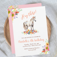 Horse Birthday Party Floral Pony Pink