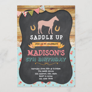 Horse birthday party invitation