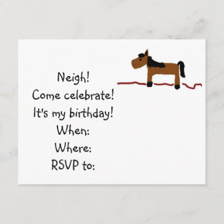 Horse Birthday Party Invitation