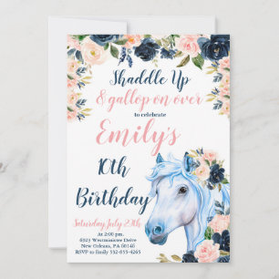 Horse Birthday Party Invitation, Cowgirl Any Age Invitation