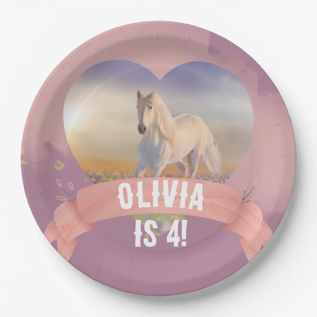 Horse Birthday Party Paper Plate (Front)