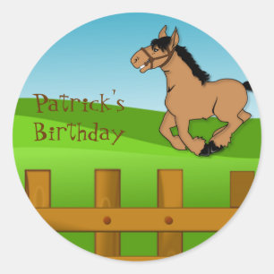 Horse birthday sticker