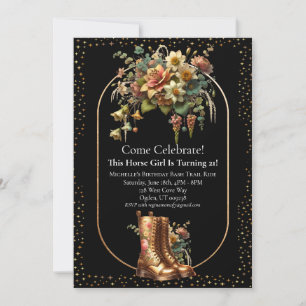 Horse Birthday Trail Ride Invitation