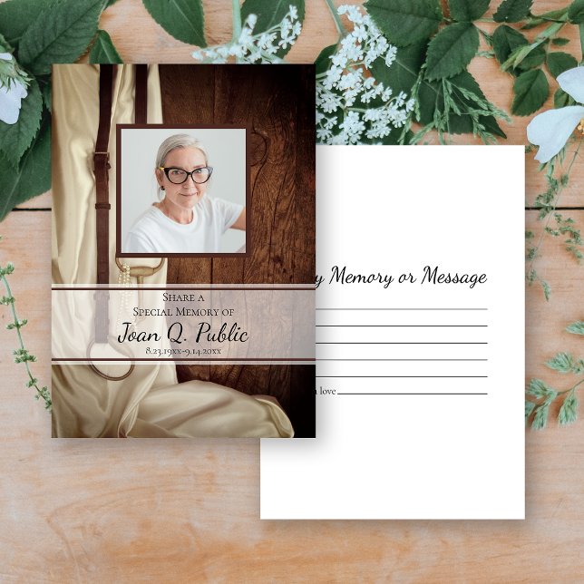 Horse Bit and Satin Share Memory Funeral Memorial Card (Creator Uploaded)
