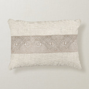 Horse Bits Equestrian Barn Decor Neutral Chic Decorative Cushion