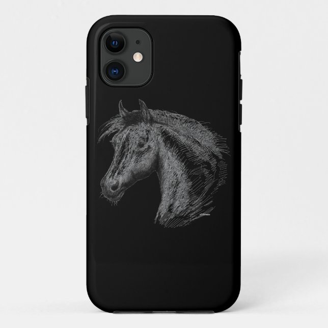 Horse:  Black Case-Mate iPhone Case (Back)