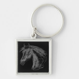 Horse: Black Key Ring