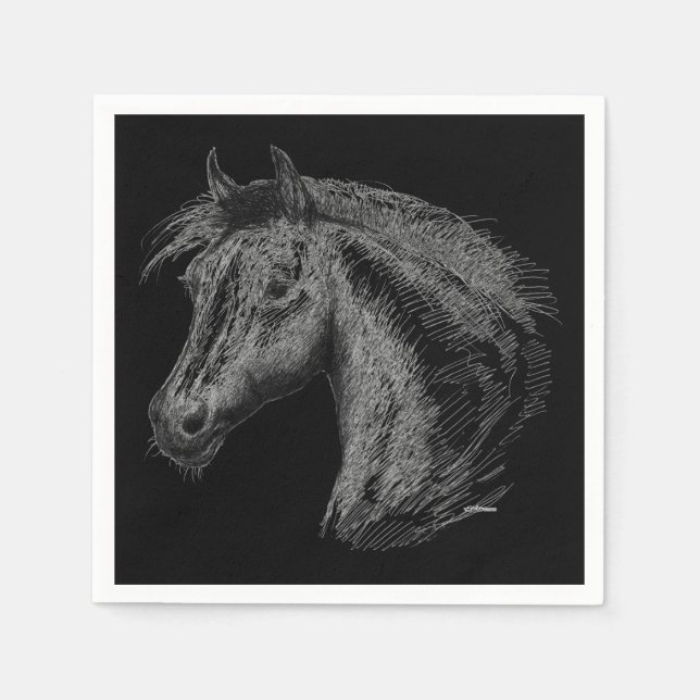 Horse:  Black Napkin (Front)
