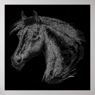 Horse: Black Poster