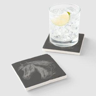 Horse: Black Stone Coaster