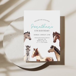 Horse Boho Cowboy Birthday Invitation