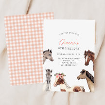 Horse Boho Cowgirl Birthday Invitation