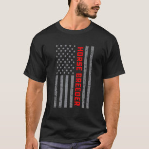 Horse Breeder Vintage US Flag For Men Dad T-Shirt