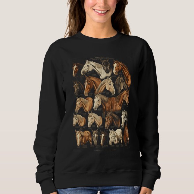 Horse Breeds Equestrian Horseback Riding Tee Gifts (Front)