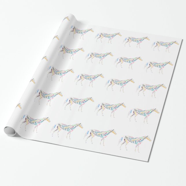 Horse Breeds Wrapping Paper (Unrolled)