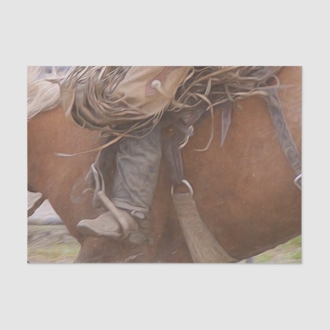 Horse Brown Western Rodeo Cowboy  Tissue Paper (Front)