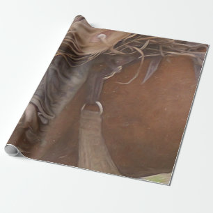 Horse Brown Western Rodeo Cowboy Wrapping Paper