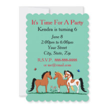 Horse buddies Customisable Party Invitations