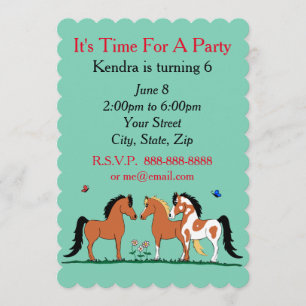 Horse buddies Customisable Party Invitations