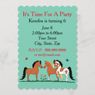 Horse buddies Customisable Party Invitations