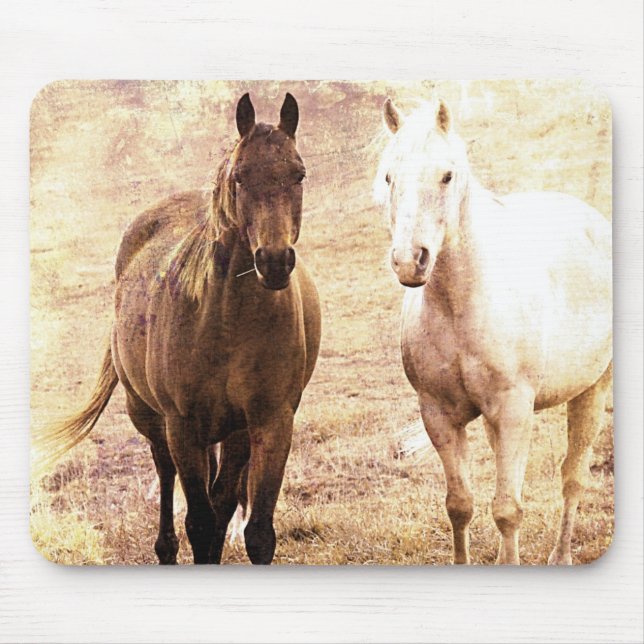 Horse Buddies Sepia Mouse Pad (Front)