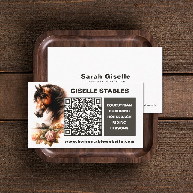 Horse Business Cards with QR Code (Horse Business Cards with QR Code (front and back))