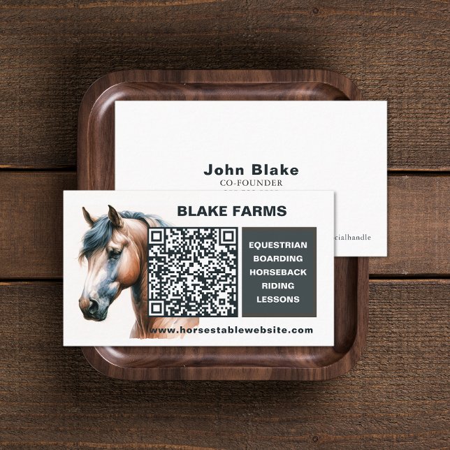Horse Business Cards with QR Code (Horse Business Cards with QR Code (front and back))
