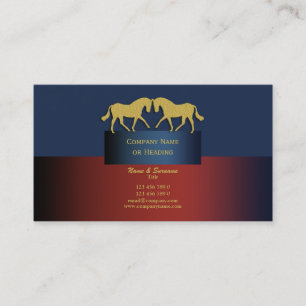 Horse business marketing blue gold card